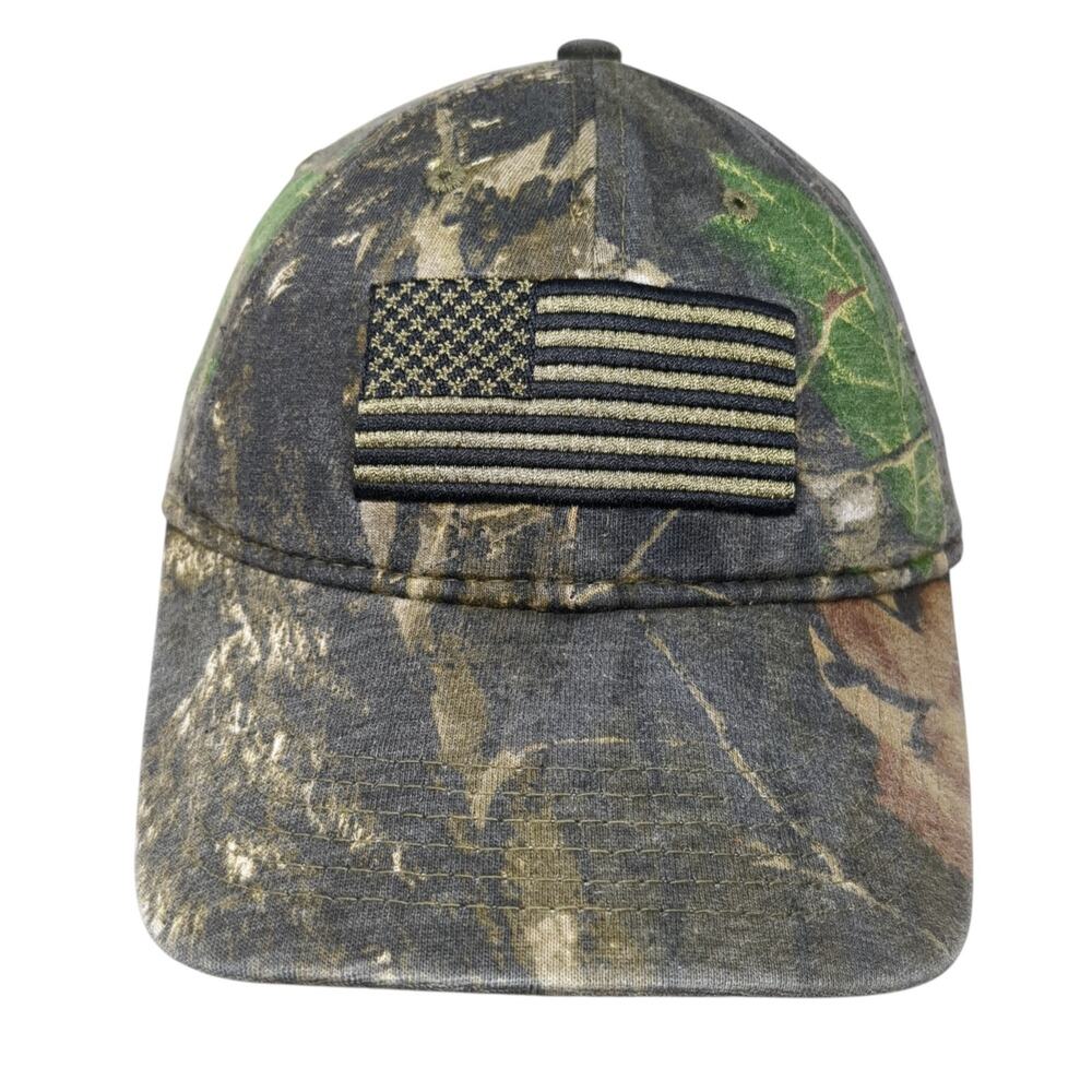 American Flag Patch Strapback Hat Multicolor One … - image 1